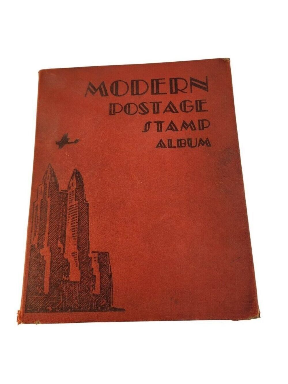 Vintage 1950 Modern Postage Stamp Album By Scott Publications With Mixed Stamps